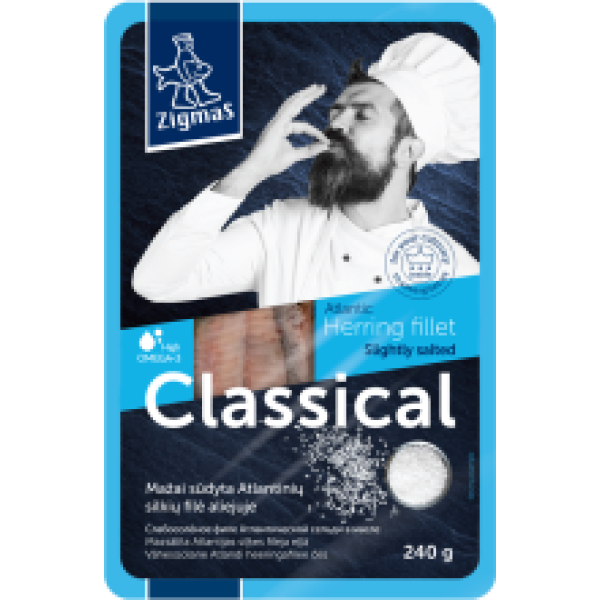 Zigmas - Classic Slightly Salted  Herring Fillet in Oil 240g