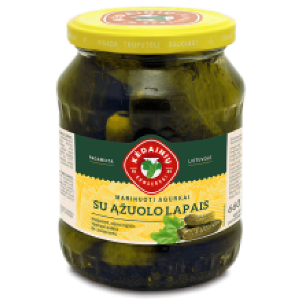 Kedainiu Konservai - Pickled Cucumbers with Oak leaves 660g
