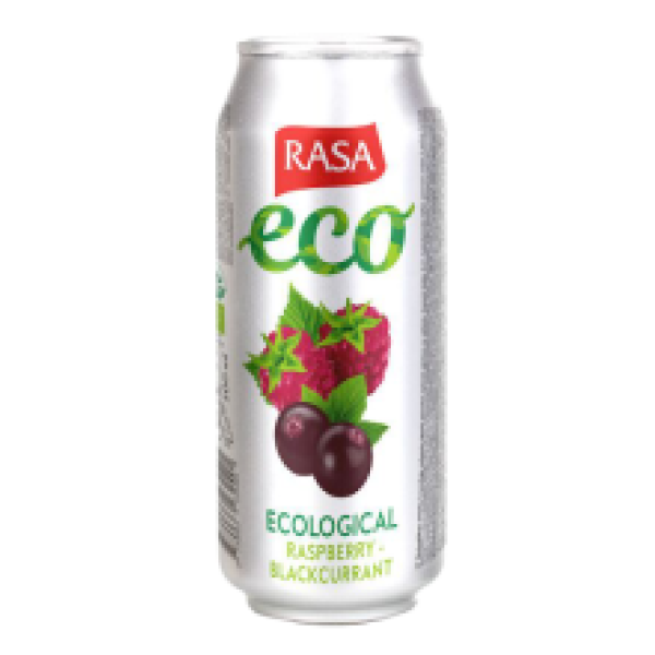 Rasa Eco - Raspberry Blackcurrant Carbonated Soft Drink with Juice 500ml Can